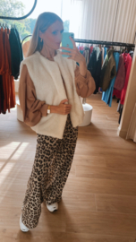 Leopard flared broek