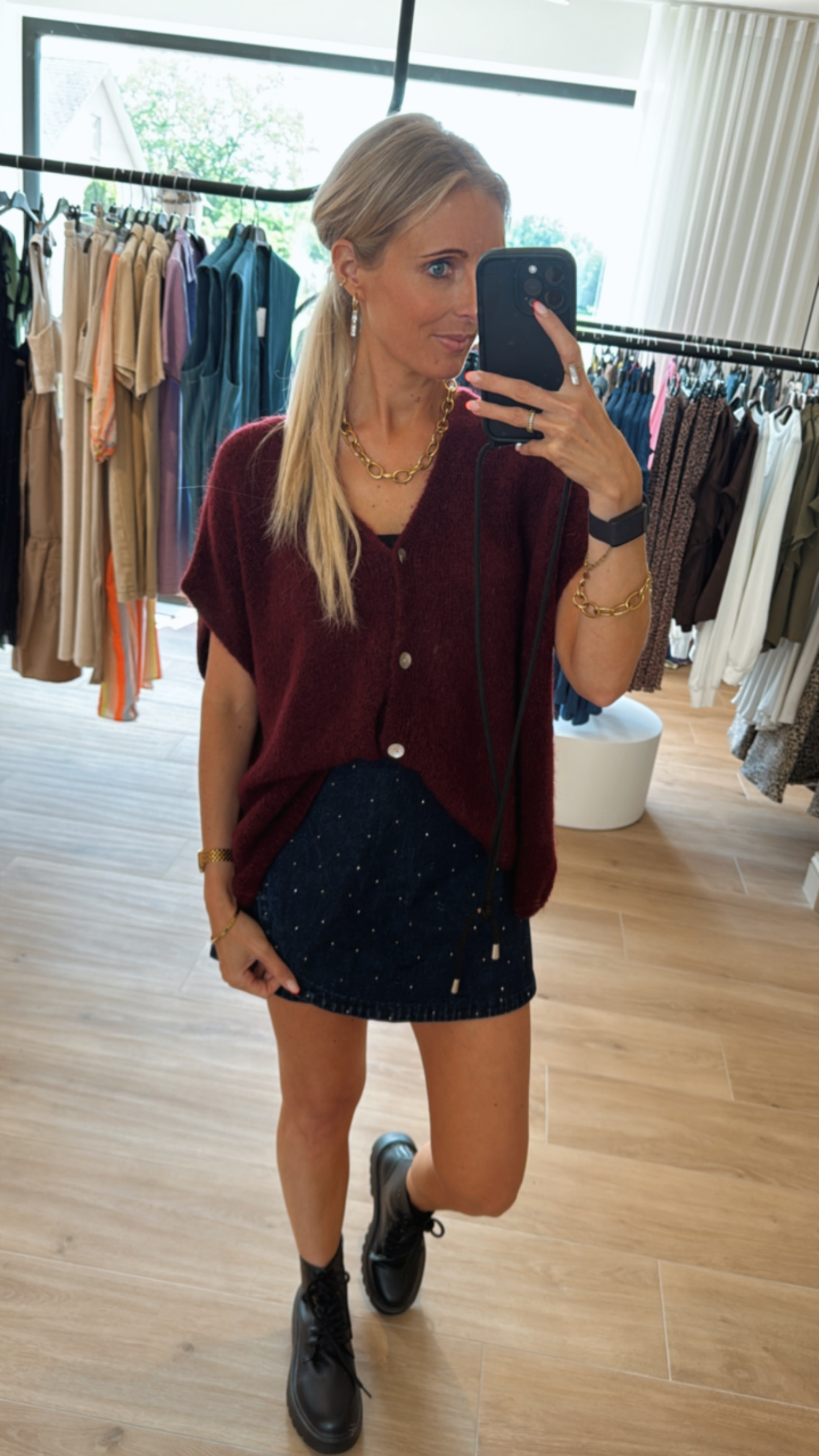Yolène skort strass donkerblauw