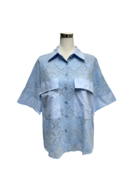 Salina lace top blauw