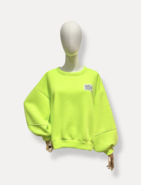 Life isn’t perfect sweater fluo geel/groen