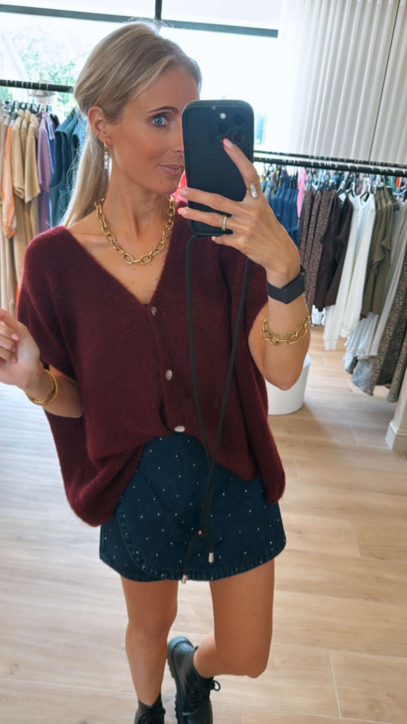 Yolène skort strass donkerblauw