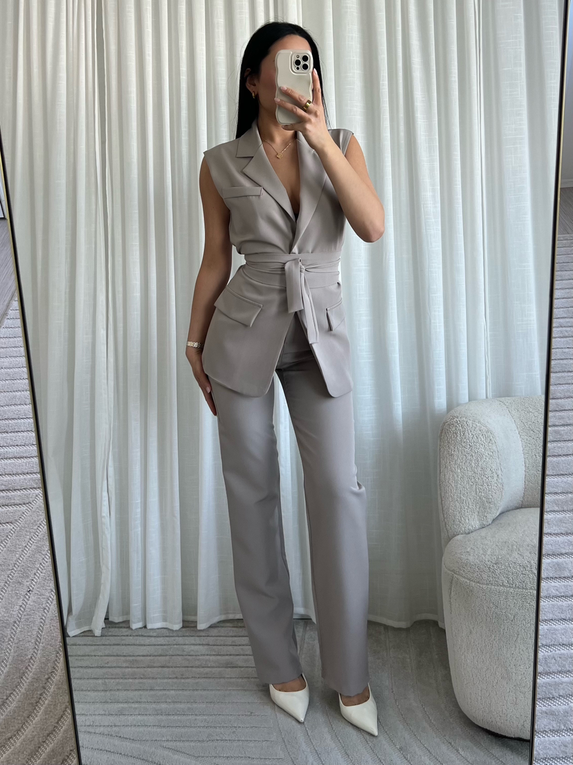 Sally waistcoat licht taupe