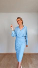 Wrap dress blauw