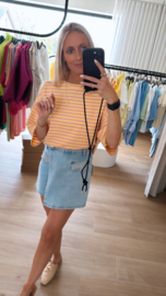 Leonie stripes top geel/lila