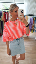 Leonie stripes top fel roos