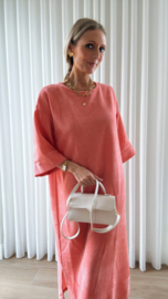 Pia velvet dress perzikroze