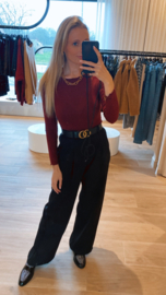 Top ronde hals bordeaux