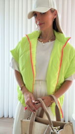 Ella bodywarmer fel groen/geel