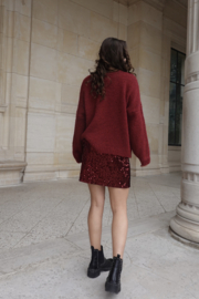 Glitter rokje bordeaux