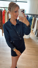 Cécile jeanshemdje donkerblauw