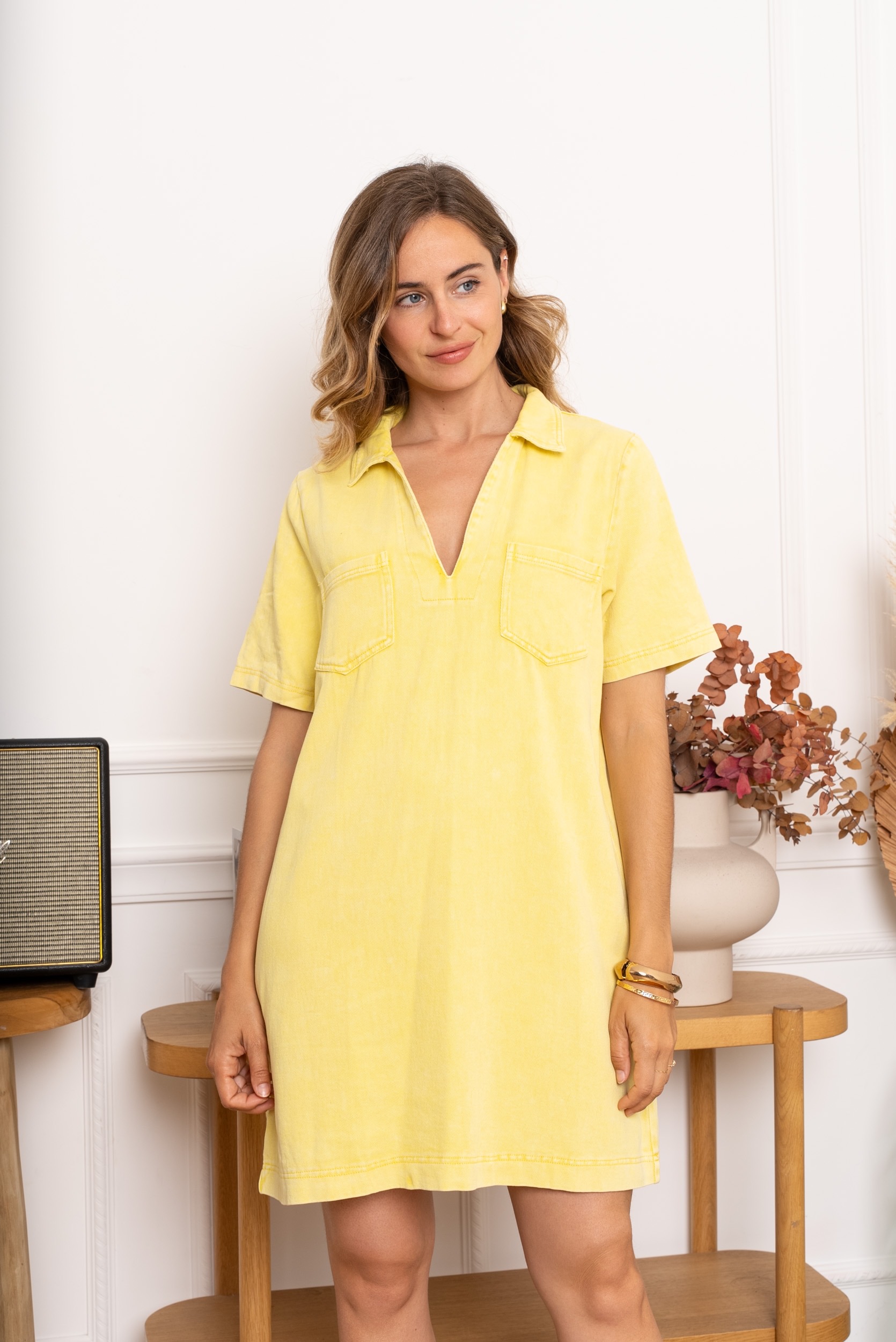 Fenna dress geel