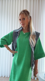 Pia velvet dress fel groen