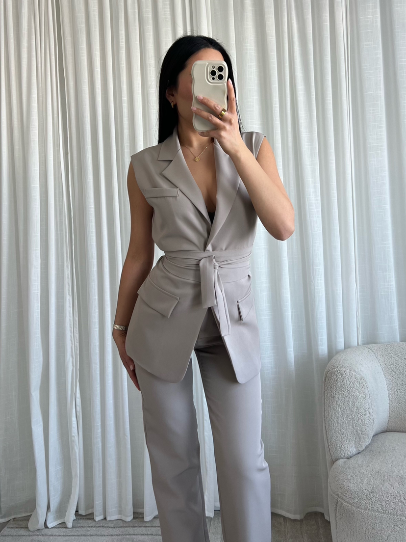 Sally waistcoat licht taupe
