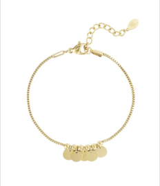 Bedelarmband hangende coins goud