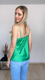 Satin top groen