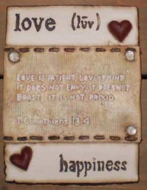 Love and Happiness (ca 16 x 20 cm) 