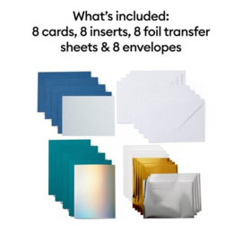 Cricut Joy | Foil Transfer Insert Cards | Blue Lagoon (8 stuks) | A6 formaat