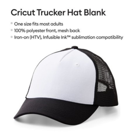 Trucker Hat Blank Black/White | Cricut