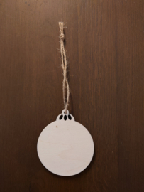 Houten hanger | Kerstbal met gaatjes