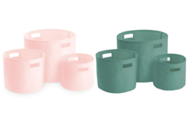 Canvas opbergbakken | Set van 3 stuks