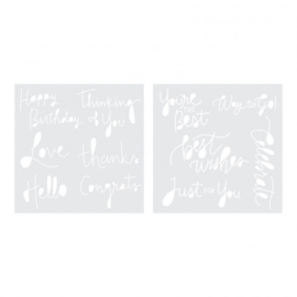 Foil quill stencils "sentiments"