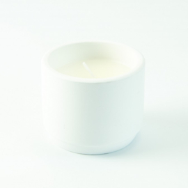 Keramiek potje met kaars | Wit