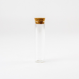 Glazen tube met kurk, 10cm
