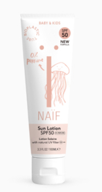 Naïf Zonnebrand Lotion 0% parfum voor Baby & Kids Factor 50 100ml