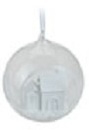Hanger kerstbal huisje