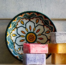 Keramiek Schaaltje  – Marrakech Oranje/Blauw |Home Breeze – 9 cm