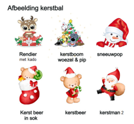 Kerstbal met naam + kerst afbeelding