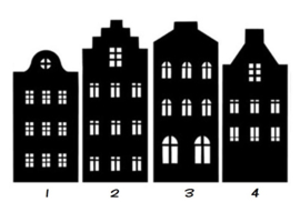 Grachtenpanden (basis set van 4 stuks) | Herbruikbaar