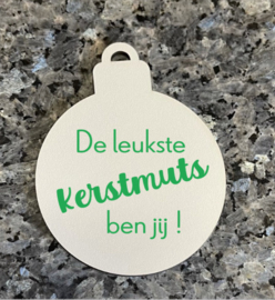 Houten kerstbal | De leukste kerstmuts ben jij!