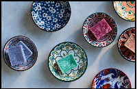 Keramiek Schaaltje  – Marrakech Oranje/Blauw |Home Breeze – 9 cm