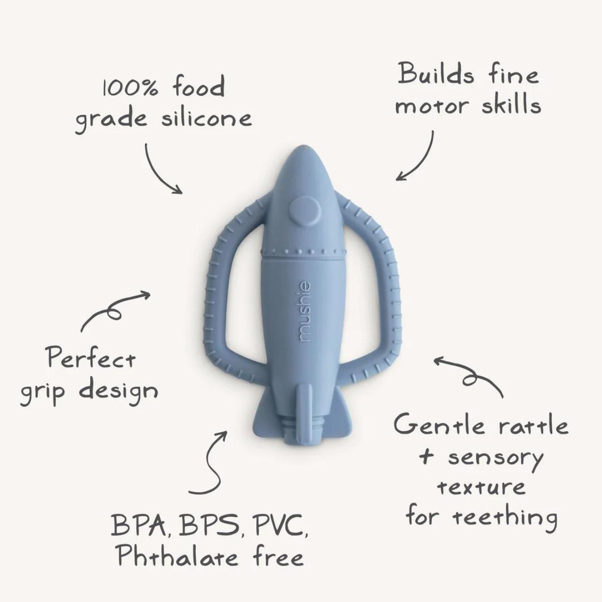 Mushie | bijtring RATTLE ROCKET