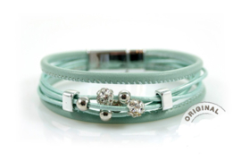 Armband met strass balletjes - Mint