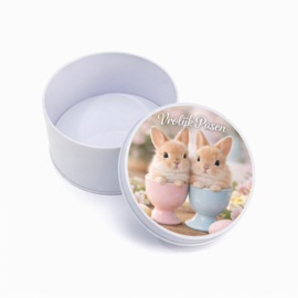 Paasblik  haasjes in eierdop| rond