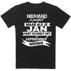 Heren shirt | Niemand is perfect + naam