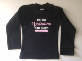 Shirt zwart - My first valentine is my daddy