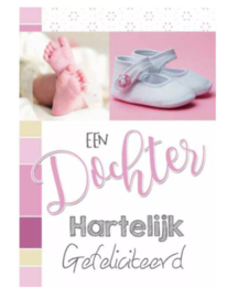 Kaartje | Een dochter - Hartelijk gefeliciteerd