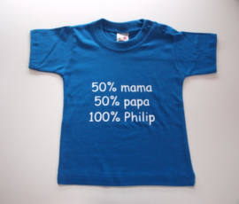 Shirt 50% mama, 50% papa, 100% naam