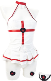 BamBella ® Sexy erotische zuster nurse verpleegster uniform - Maat S/M - Rollenspel kleding outfit dames