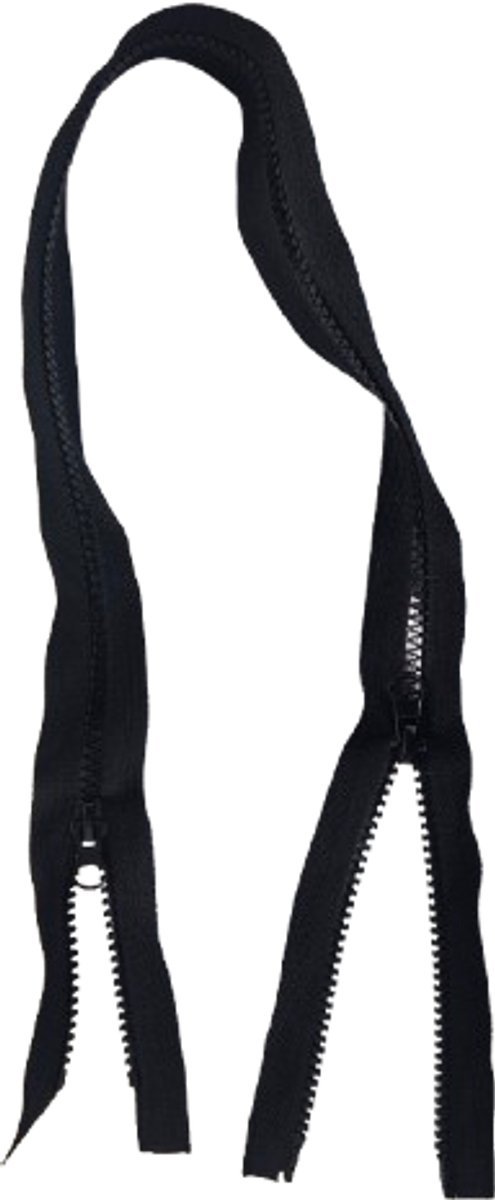 BamBella Rits - 1 stuk - 70cm - Dubbel zijdig 2 zijden zwart nylon Deelbaar grote dikke rits kleermaker ritsen bloktanden deelbare fourniture voor naaien hobby kleding maken