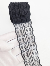 BamBella ® - 10 meter Kant lint band 4.5 cm breed Zwart voor naaien afwerk