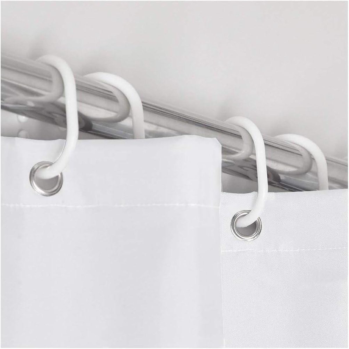 Extra lang polyester douchegordijn - schimmelbestendig - effen wit - 180 x 220 cm Douchegordijn