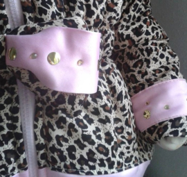 Kinderjas panterprint  Bontkraag jas Leopard  bontkraag Winterjas BamBella