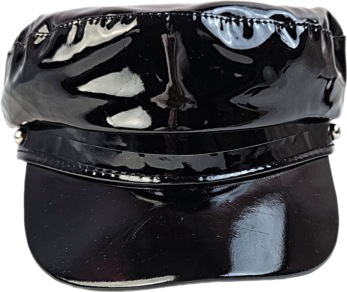 BamBella® Pet - sexy Glans hoed mix van Latex en stof Datex Wetlook Zwart