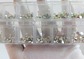 Rhinestones Pakket -  Steentjes set tools set steentjes hotfix glitter steen doosje pen pincet Nail art knutselen