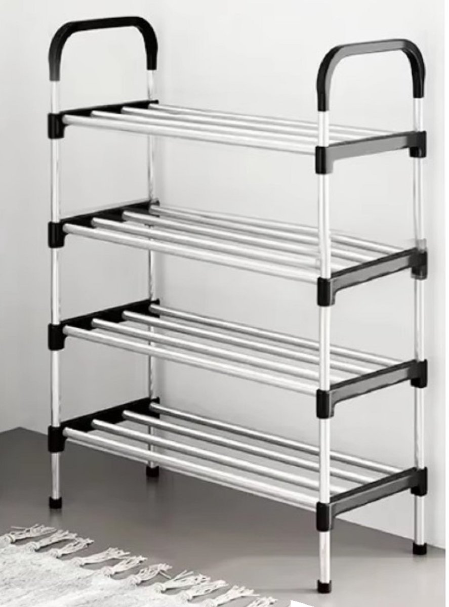 Schoenen wand rek Schoenenkast kast schoenenrek opberg met schappen 4 lagen hal