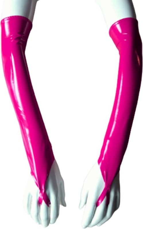 Handschoenen Rood van Datex (Mix latex en stof ) Sexy kinky fetish accessoire